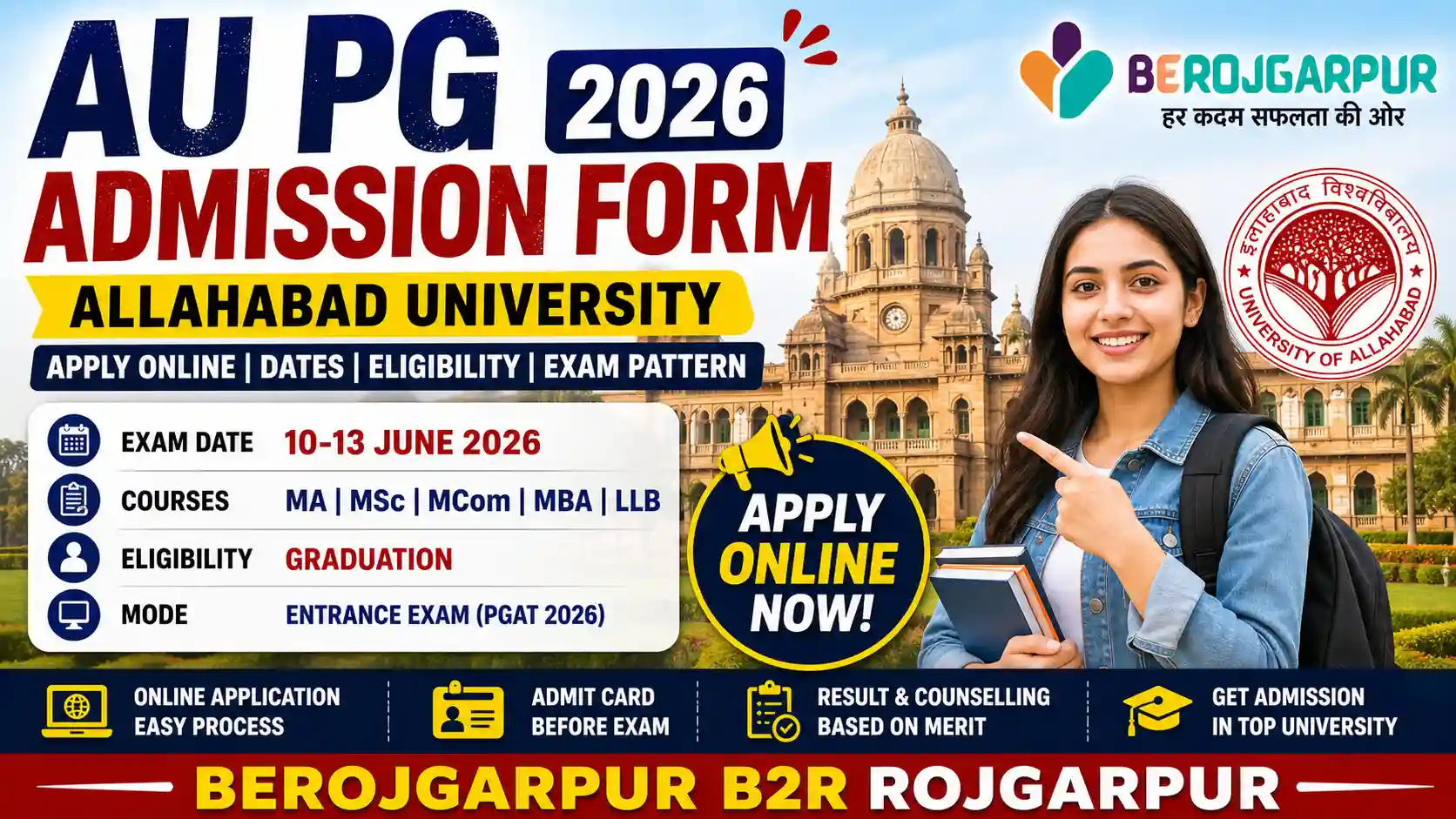 AU PG Admission Form 2026