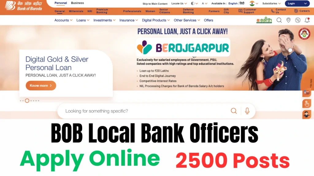bob local bank officers (lbo) recruitment 2025 BOB Local Bank Officers