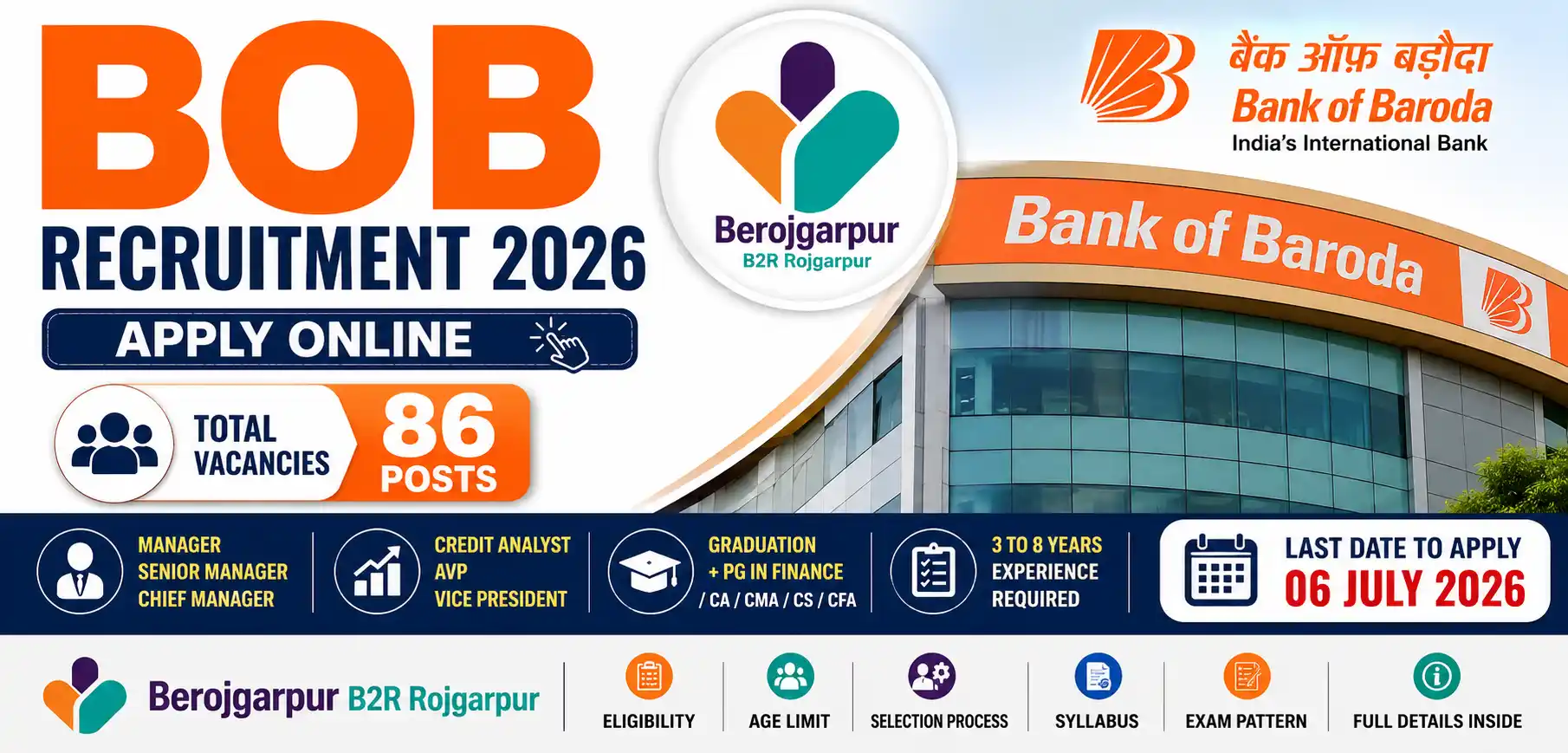 bob recruitment 2026 apply online berojgarpur - b2r - rojgarpur BOB Recruitment 2026 Apply Online (2)
