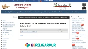 agriculture scientist board asrb net, ars, sms, sto exam berojgarpur - b2r - rojgarpur Chandigarh JBT Teacher Online Form 2025 Total 218 Posts