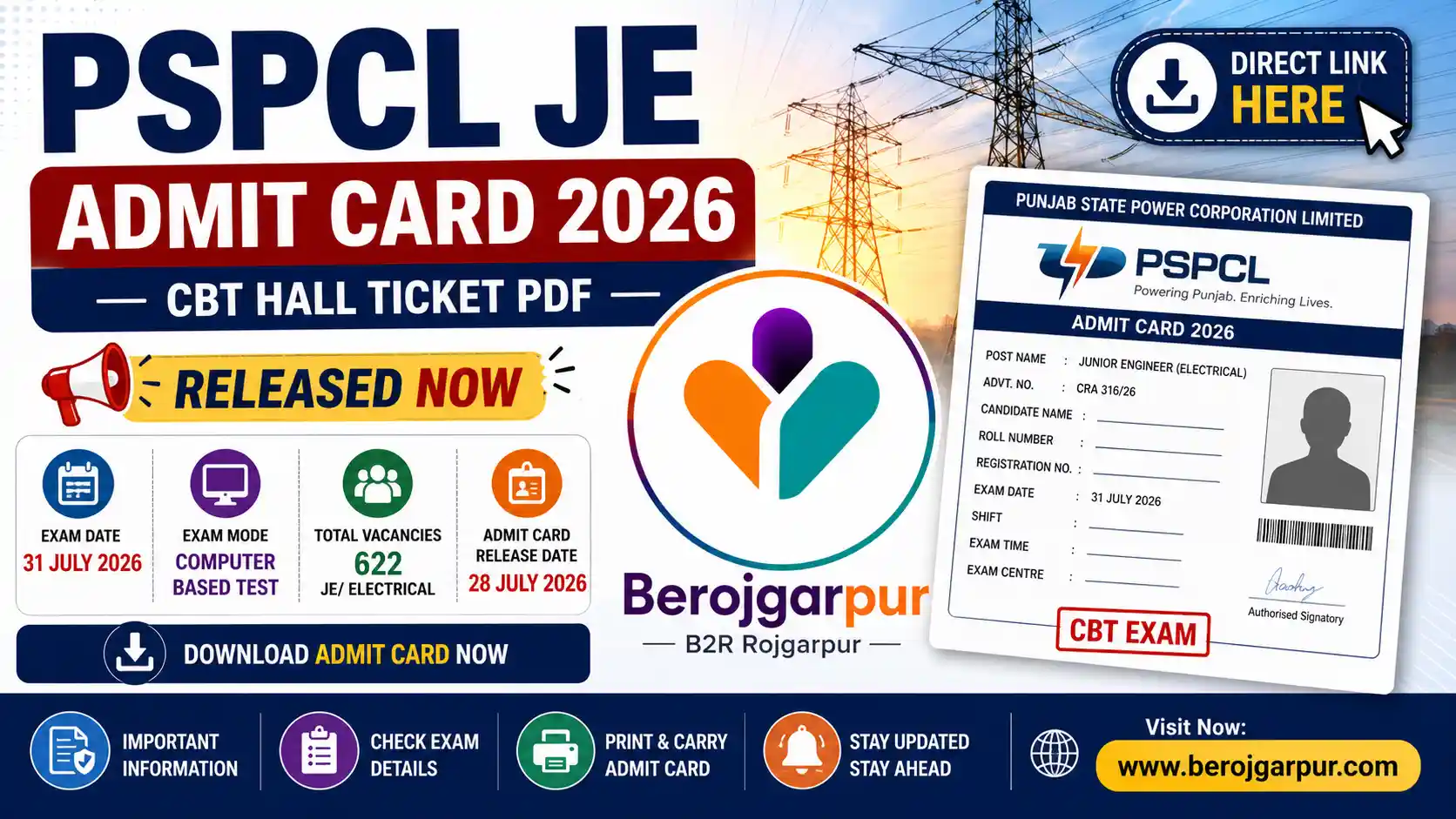 PSPCL JE Admit Card 2026