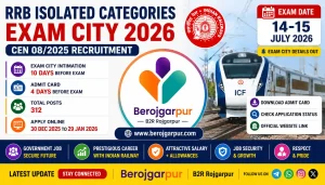 RRB Isolated Categories Exam City 2026