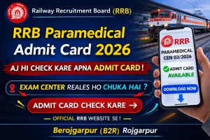 RRB Paramedical Admit Card 2026