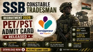 bank of india boi apprentices recruitment 2025 berojgarpur - b2r - rojgarpur SSB Constable Tradesman Admit Card 2026