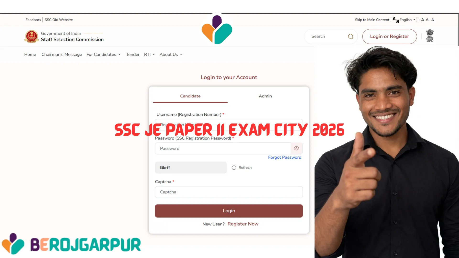 SSC JE Paper II Exam City 2026