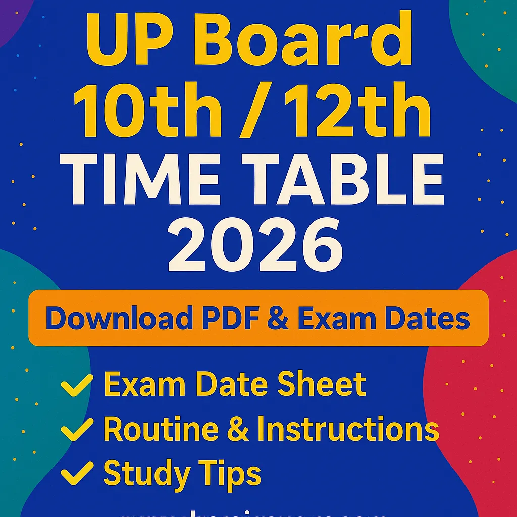 UP Board 10th 12th Time Table 2026  (2)