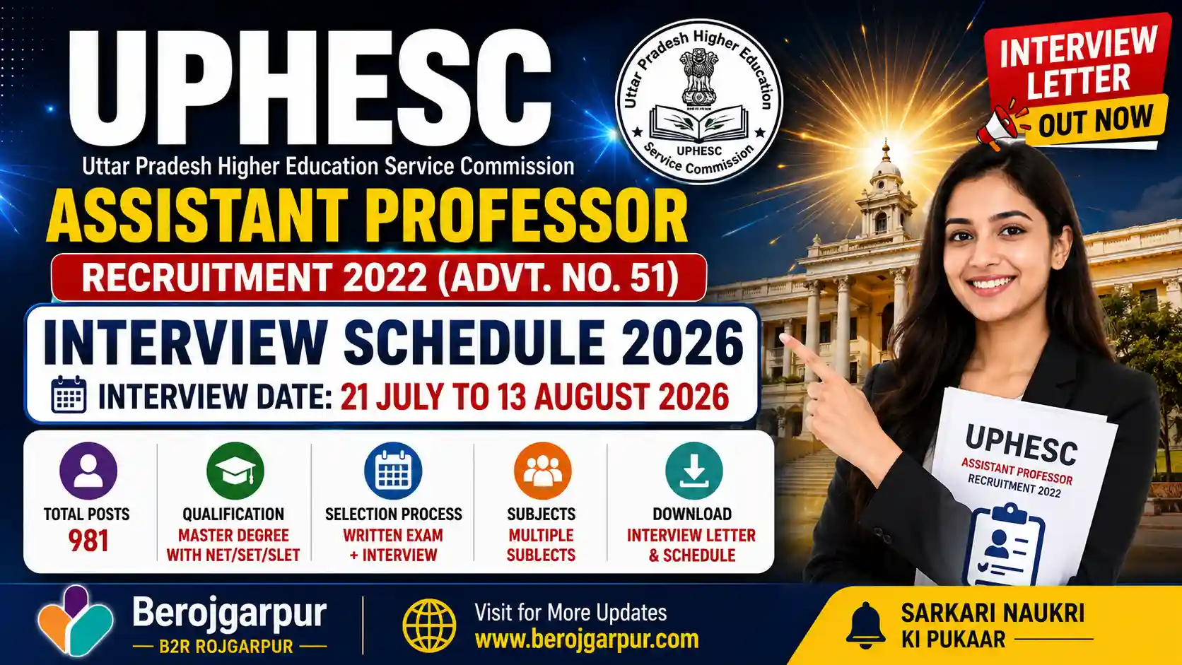 UPHESC Assistant Professor Recruitment 2022 Interview Schedule 2026