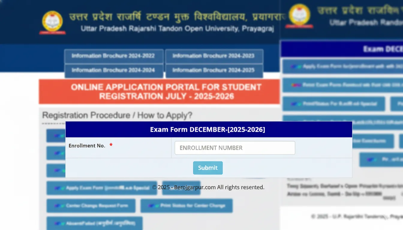 uprtou exam form 2025-26 berojgarpur - b2r - rojgarpur UPRTOU Exam Form 2025 26 (2)